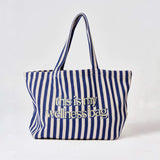 Wellness Blue Stripe Tote Bag