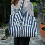 Wellness Blue Stripe Tote Bag